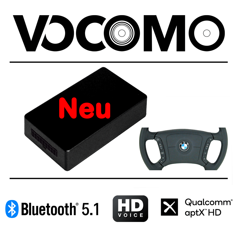VOCOMO - Bluetooth HiFi-Verstärker & Freisprecheinrichtungen für BMW, VW,  Mini, Ford, Opel nachrüsten - Freisprecheinrichtung mit Musikstreaming kX-2  BMW V2 Bluetooth