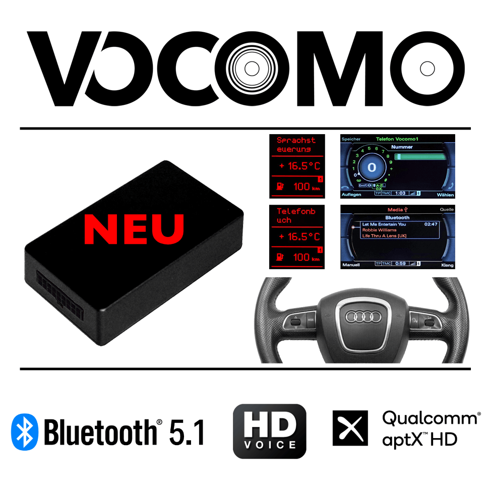 VOCOMO KX-2 V2 Bluetooth Freisprecheinrichtung Für Opel/Vauxhall – Mit Musik-Streaming & Lenkradsteuerung